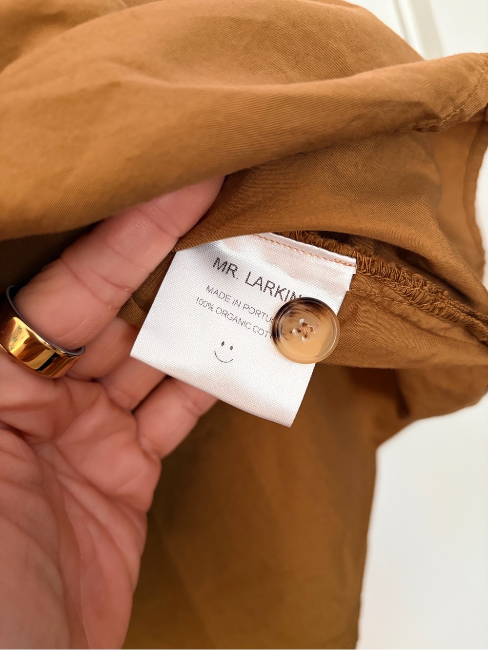 MR. LARKIN Camel Button Down Shirt - Picture 4 of 6